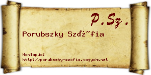 Porubszky Szófia névjegykártya